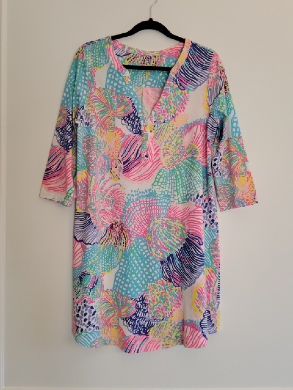 Lilly Pulitzer Vibrant Pink & Teal Floral Dress or Cover Up